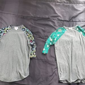 Girl 10 LulaRoe raglan tee, sleeves has Muppets